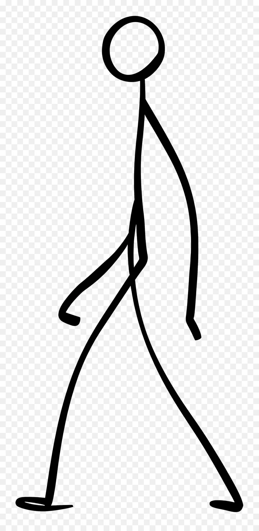 Stick Figure Walking，Siluet PNG