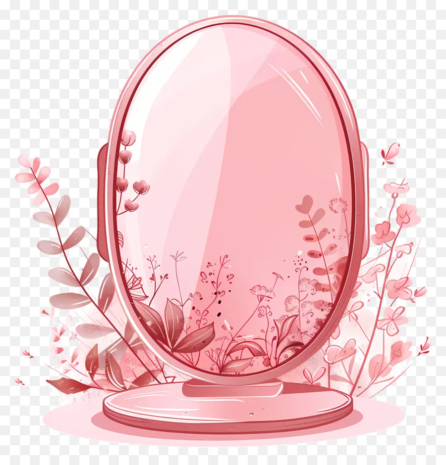 Cermin Oval，Cermin Merah Muda PNG