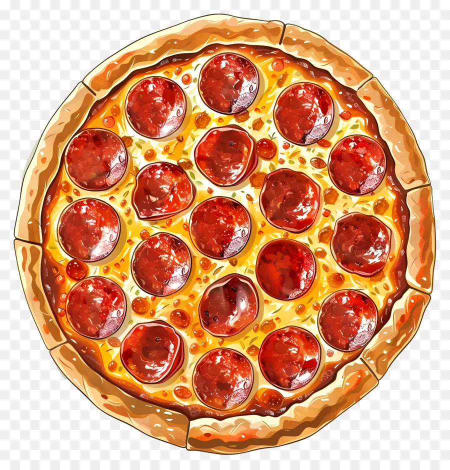 Pepperoni Pizza，Pizza Utuh PNG