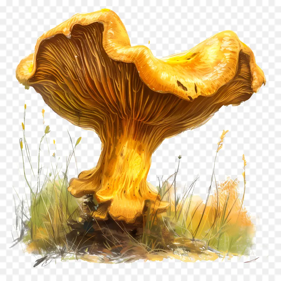 Jamur Chanterelle，Jamur Kuning PNG