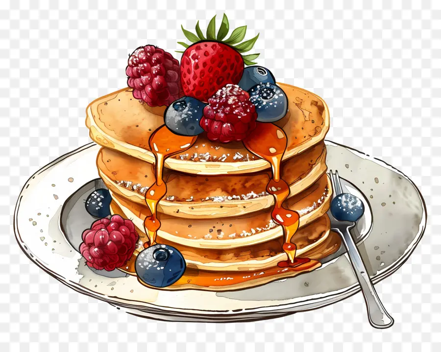 Pancake，Pancake Dengan Berry PNG