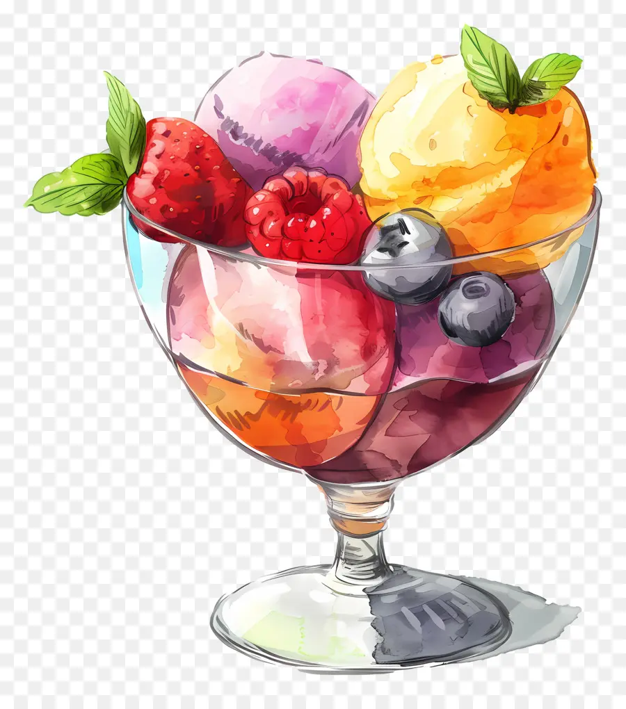 Sorbet，Es Krim Sundae PNG