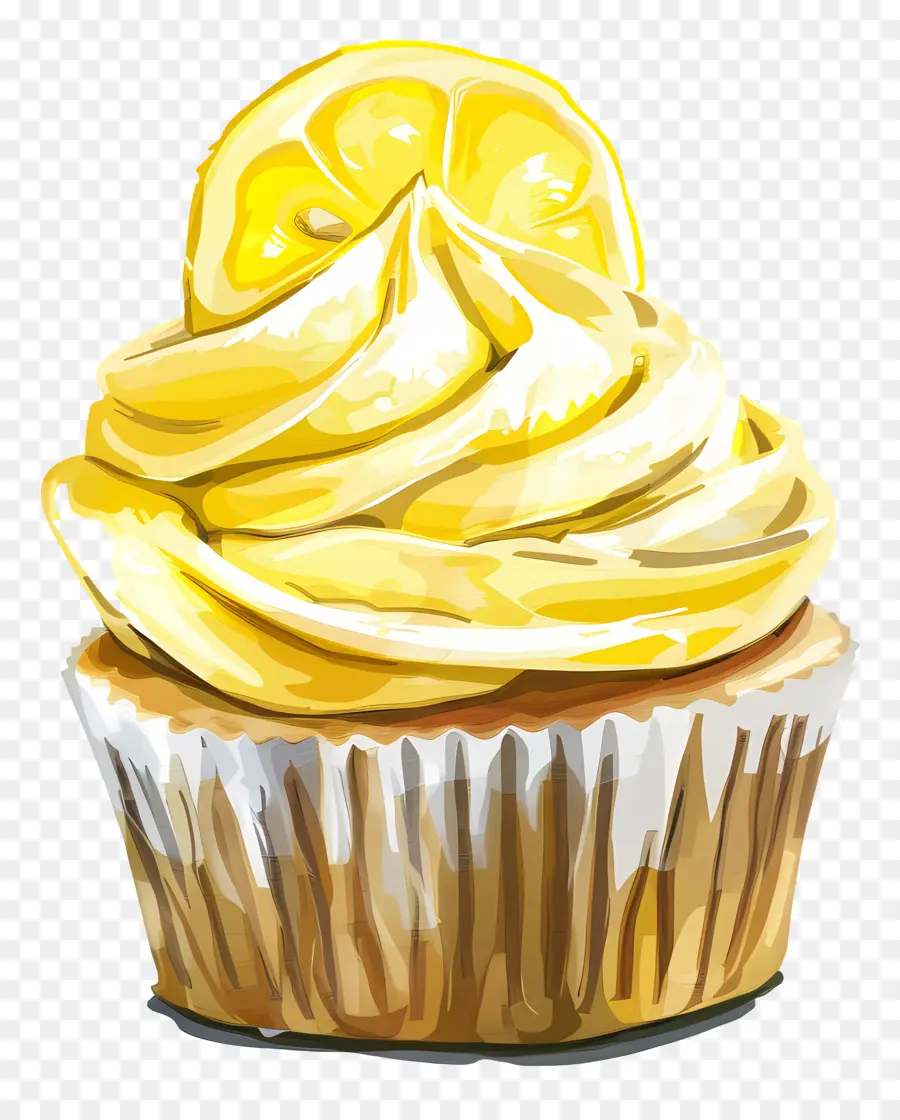 Lemon Cupcake，Cupcake PNG