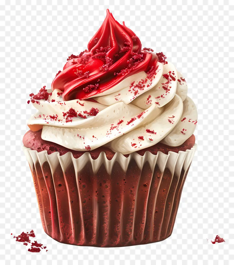 Cupcake Beludru Merah，Kue Mangkuk PNG