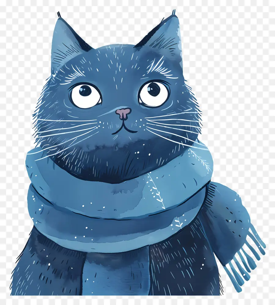 Frost Musim Dingin，Kucing Biru PNG