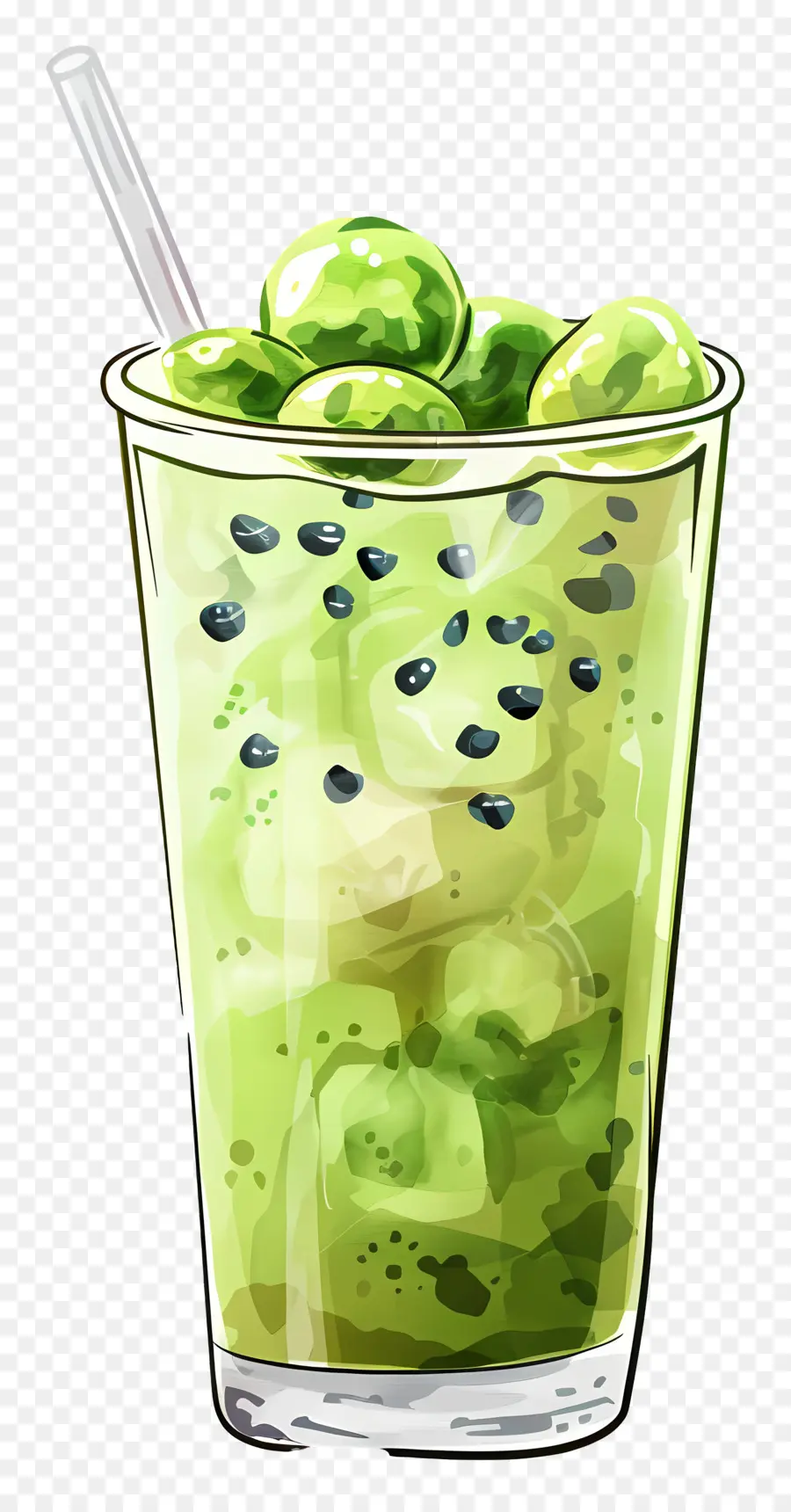 Teh Gelembung Matcha，Jus Hijau PNG