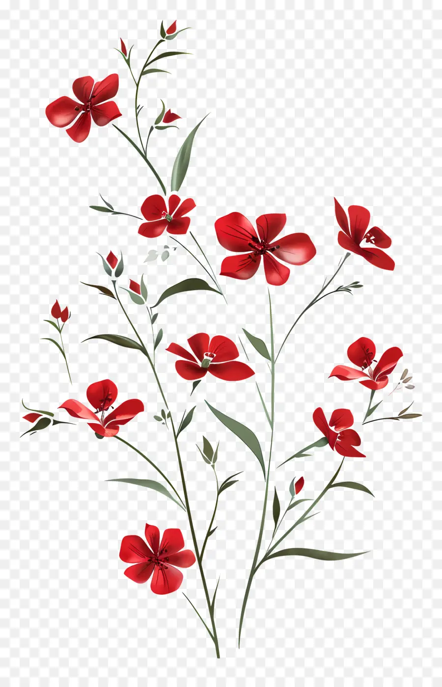 Bunga Bunga Merah，Pola Bunga PNG