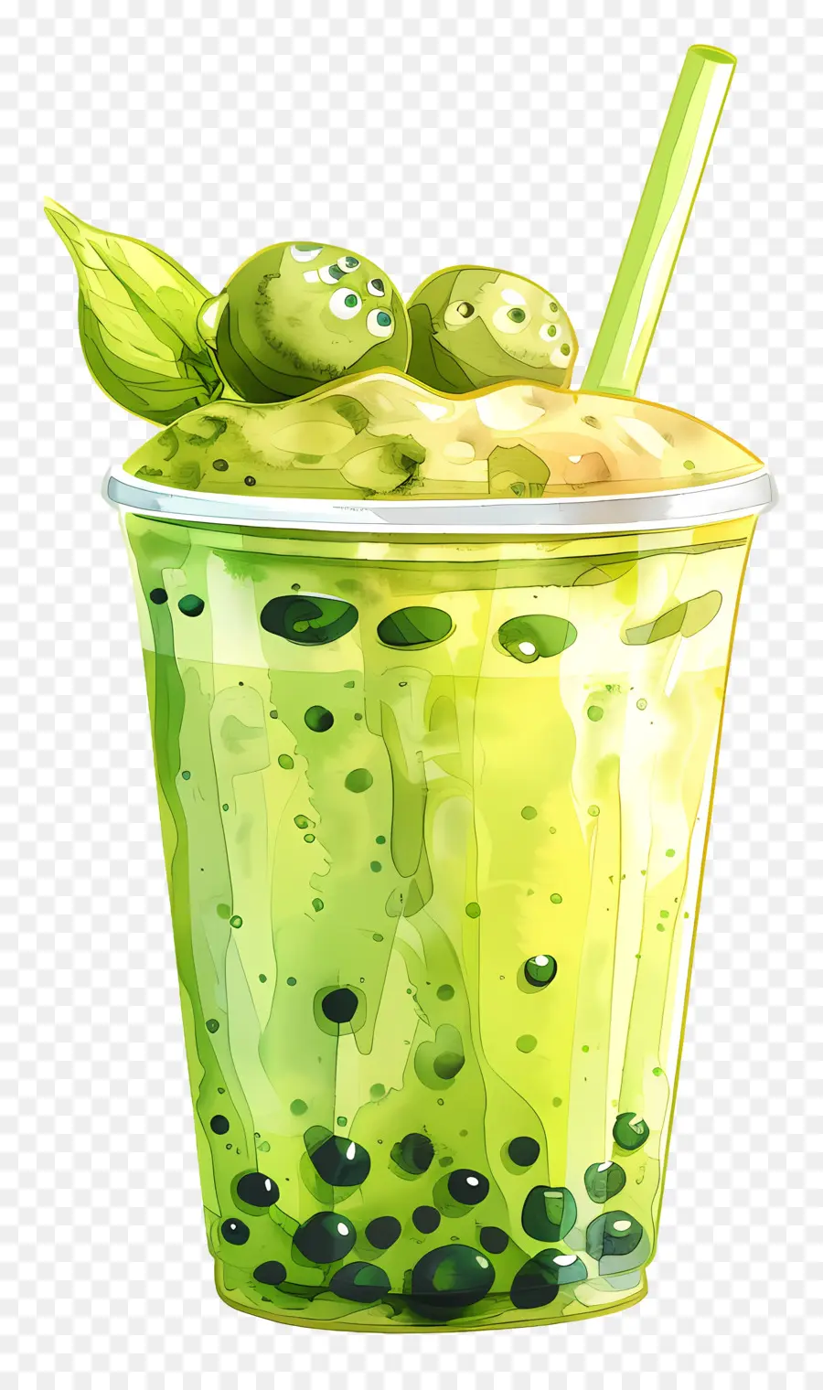 Teh Gelembung Matcha，Minuman Hijau PNG