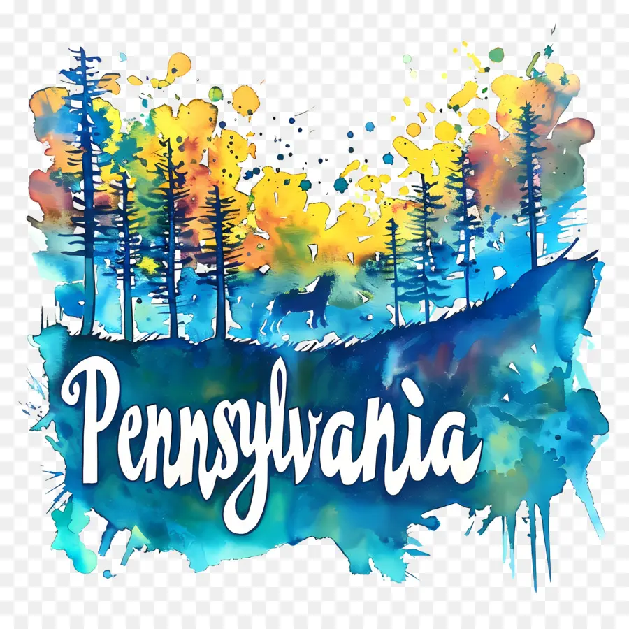 Pennsylvania，Lukisan Cat Air PNG
