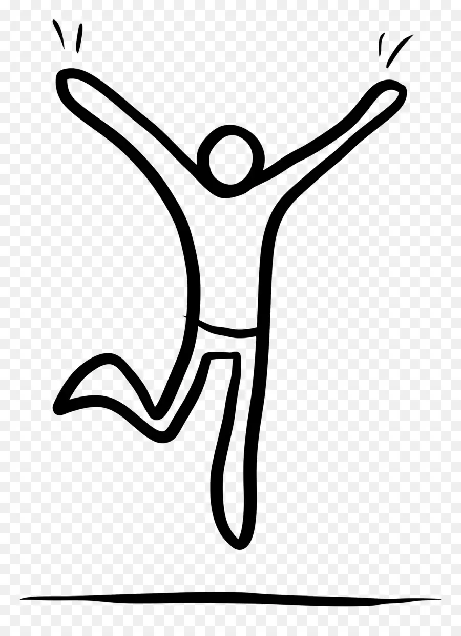 Stick Figure Melompat，Siluet PNG