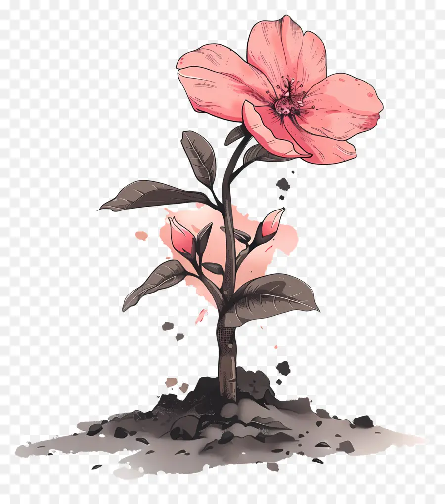 Bunga Merah Muda，Ringan Dan Lapang PNG