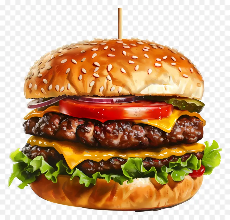 Hamburger，Burger Keju PNG