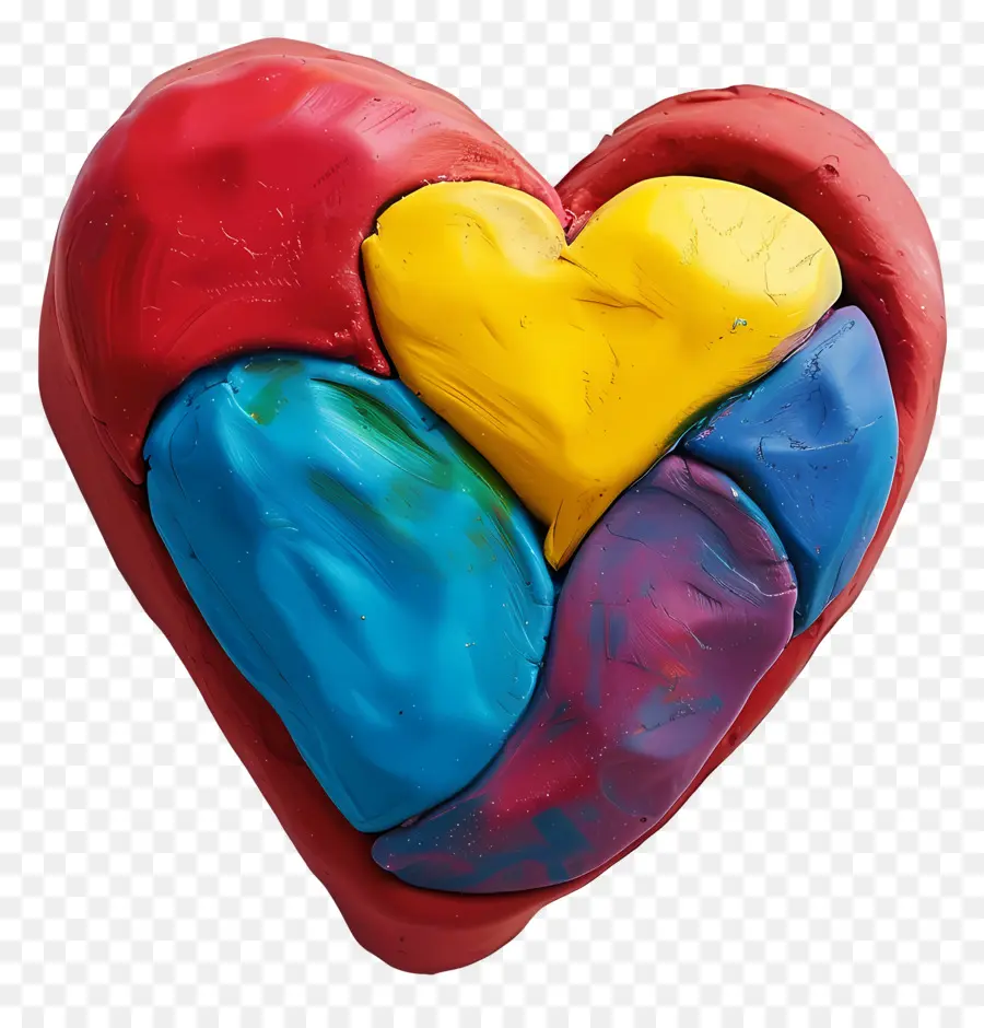 Jantung，Patung Hati Yang Penuh Warna PNG