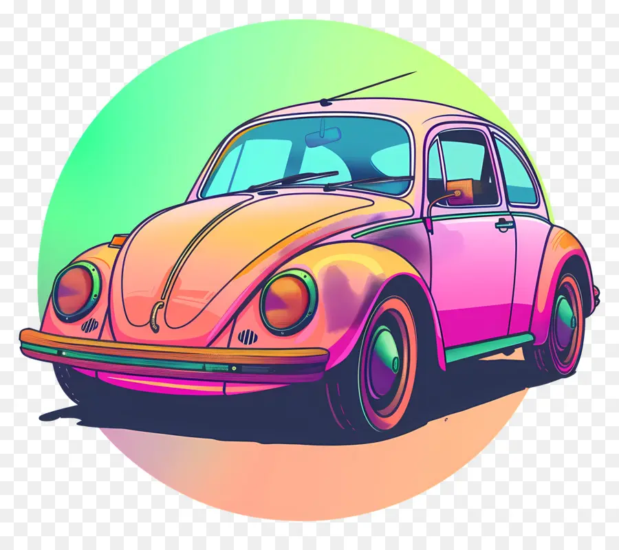 Mobil，Vintage Volkswagen Beetle PNG