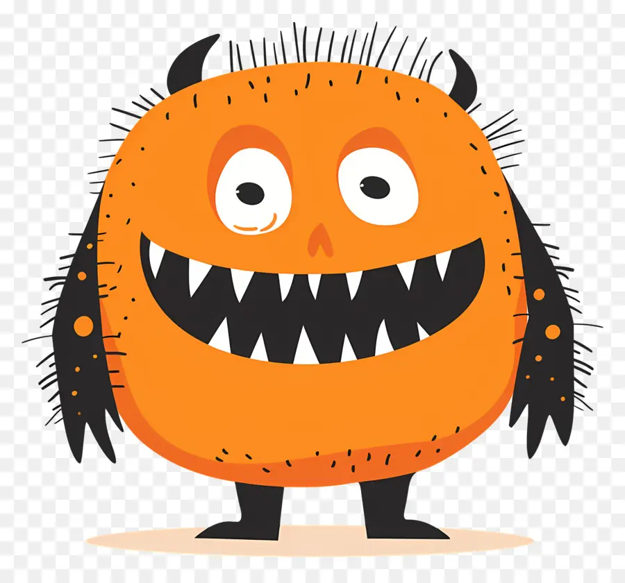 Monster Halloween，Monster Oranye PNG