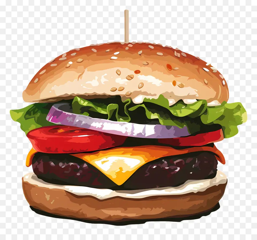 Vegetarian Burger，Hamburger PNG