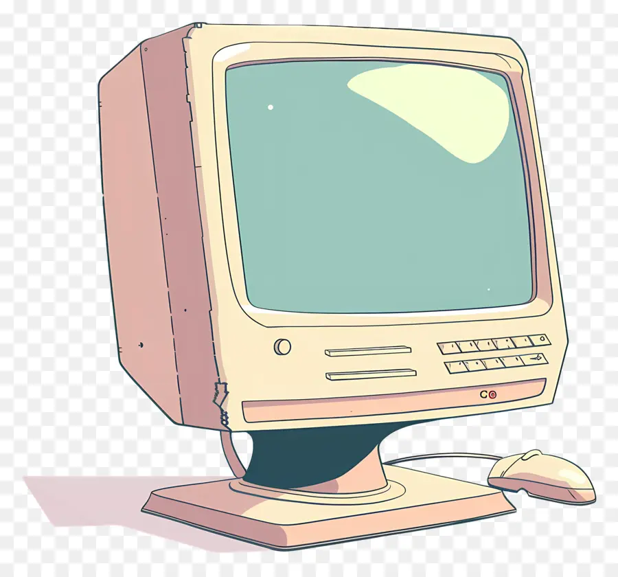 Komputer，Monitor Komputer Vintage PNG