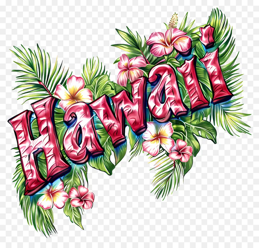 Hawaii，Lukisan Bunga PNG