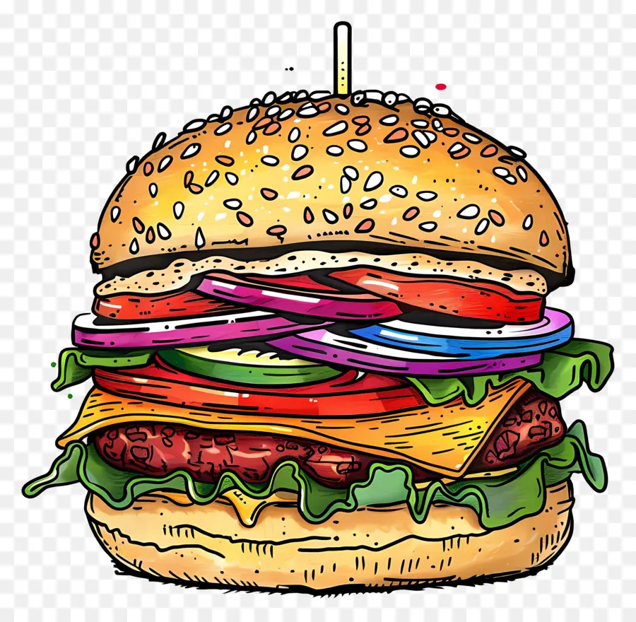 Vegetarian Burger，Hamburger PNG