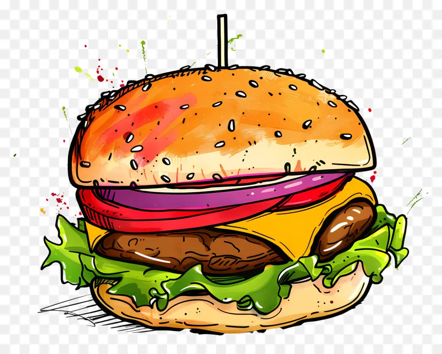 Vegetarian Burger，Hamburger PNG