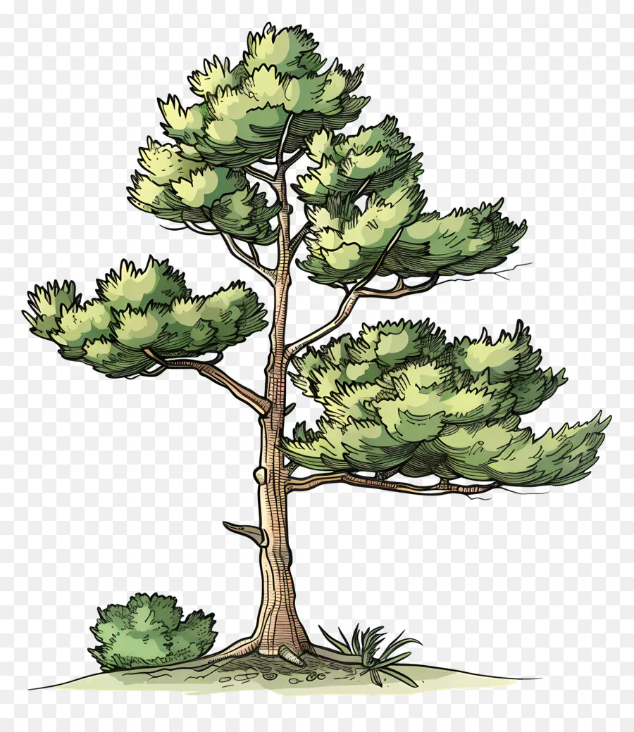 Pohon Pinus，Pohon PNG