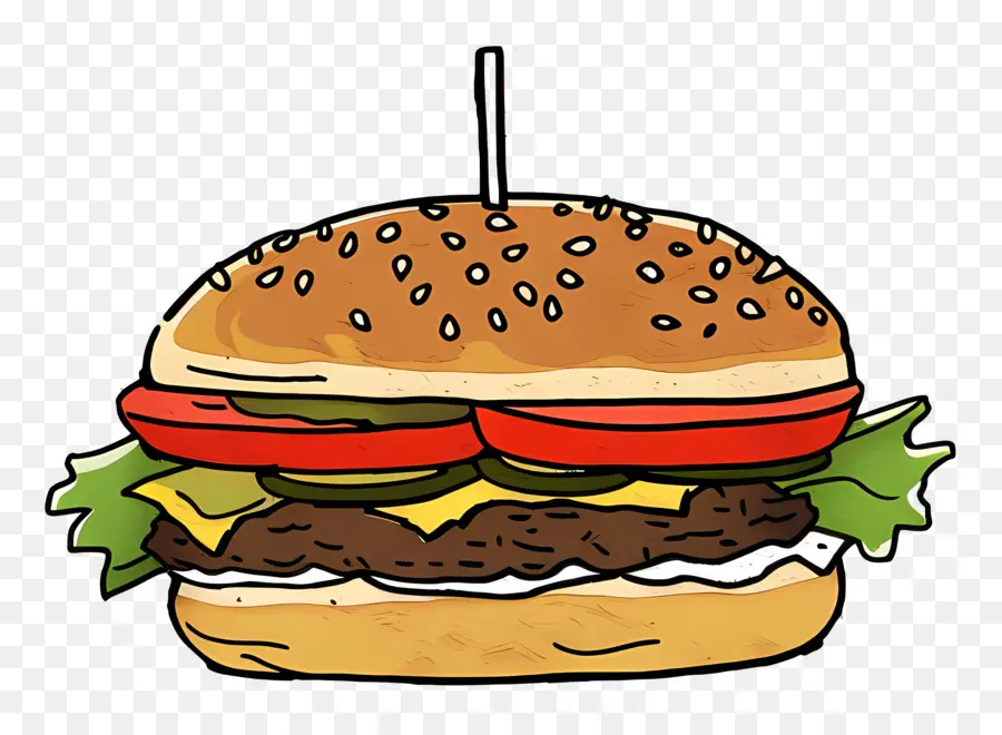 Vegetarian Burger，Burger Keju PNG