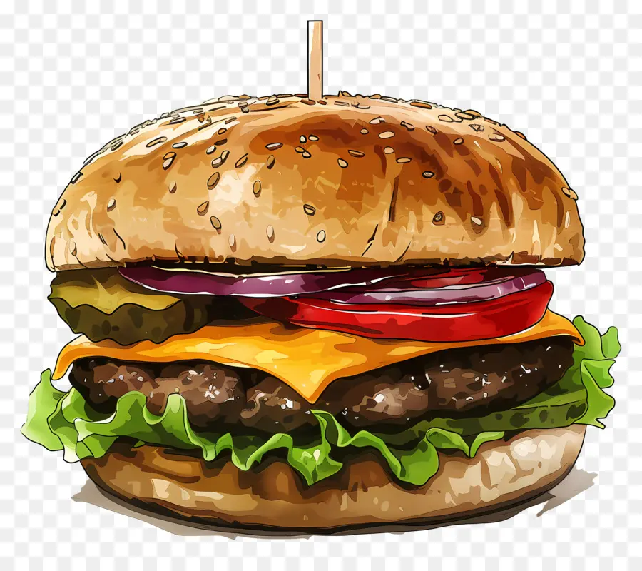 Vegetarian Burger，Hamburger PNG