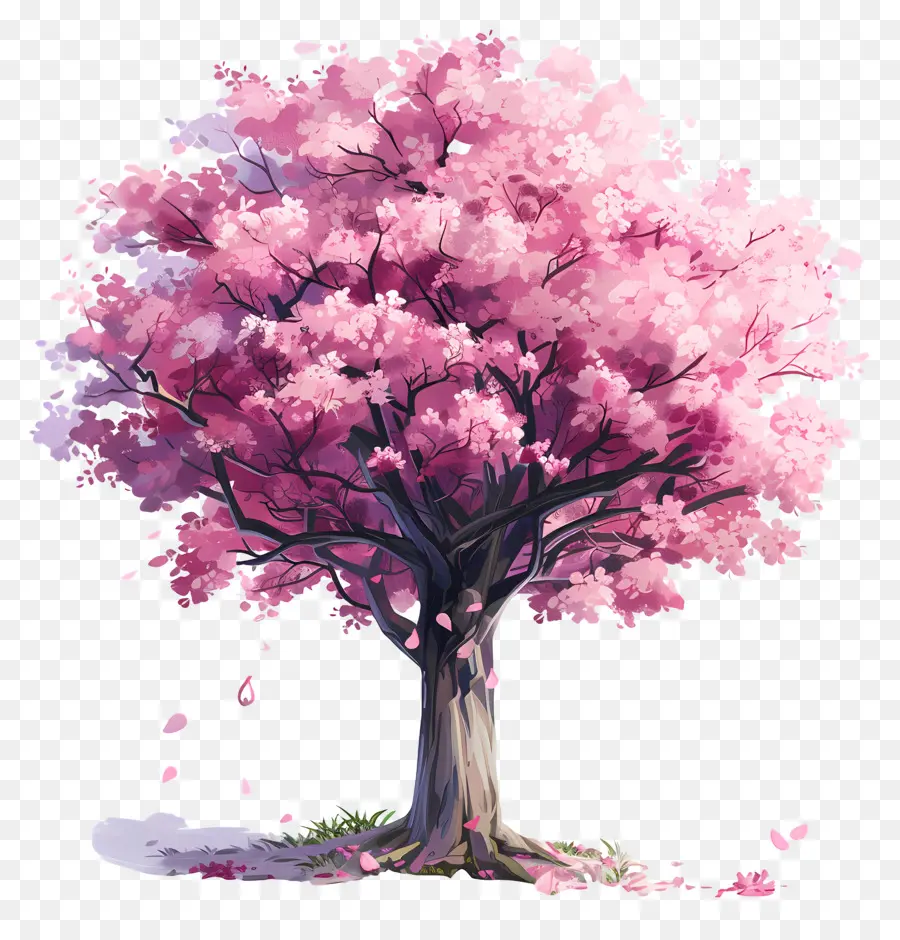 Pohon Bunga Sakura，Pohon Merah Muda PNG