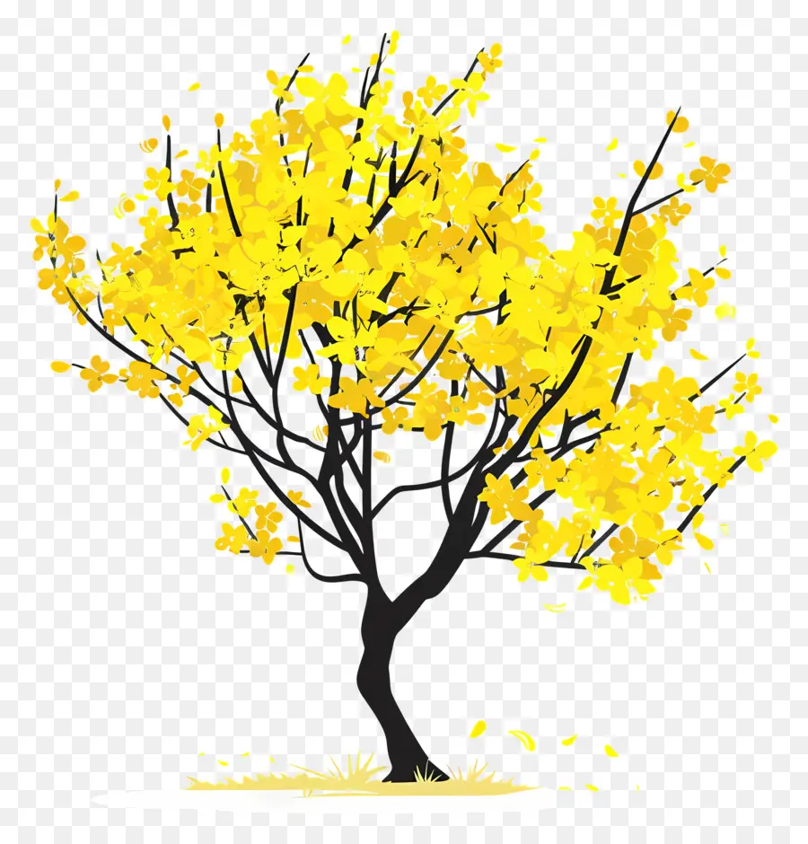 Forsythia，Pohon Kuning PNG