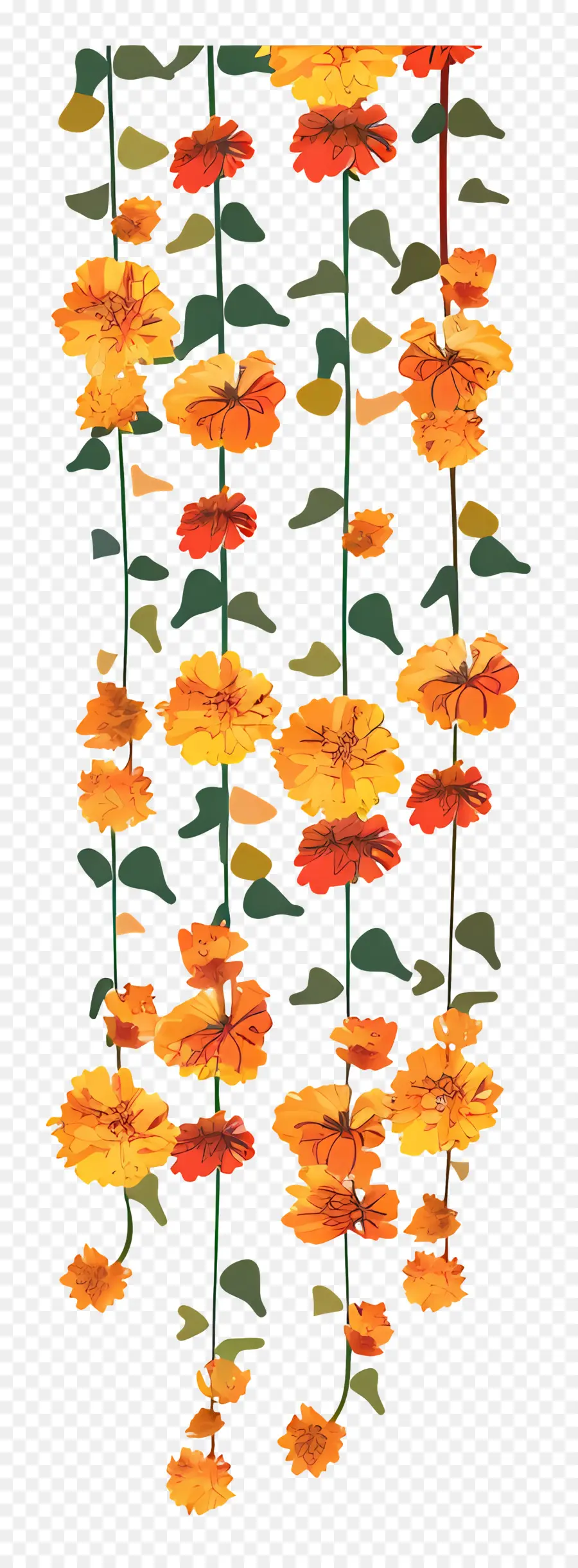 Pernikahan Marigold Garland，Bunga Oranye PNG