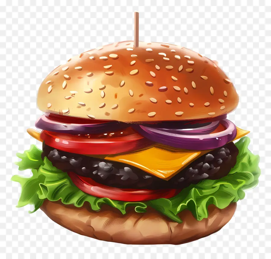 Vegetarian Burger，Hamburger PNG