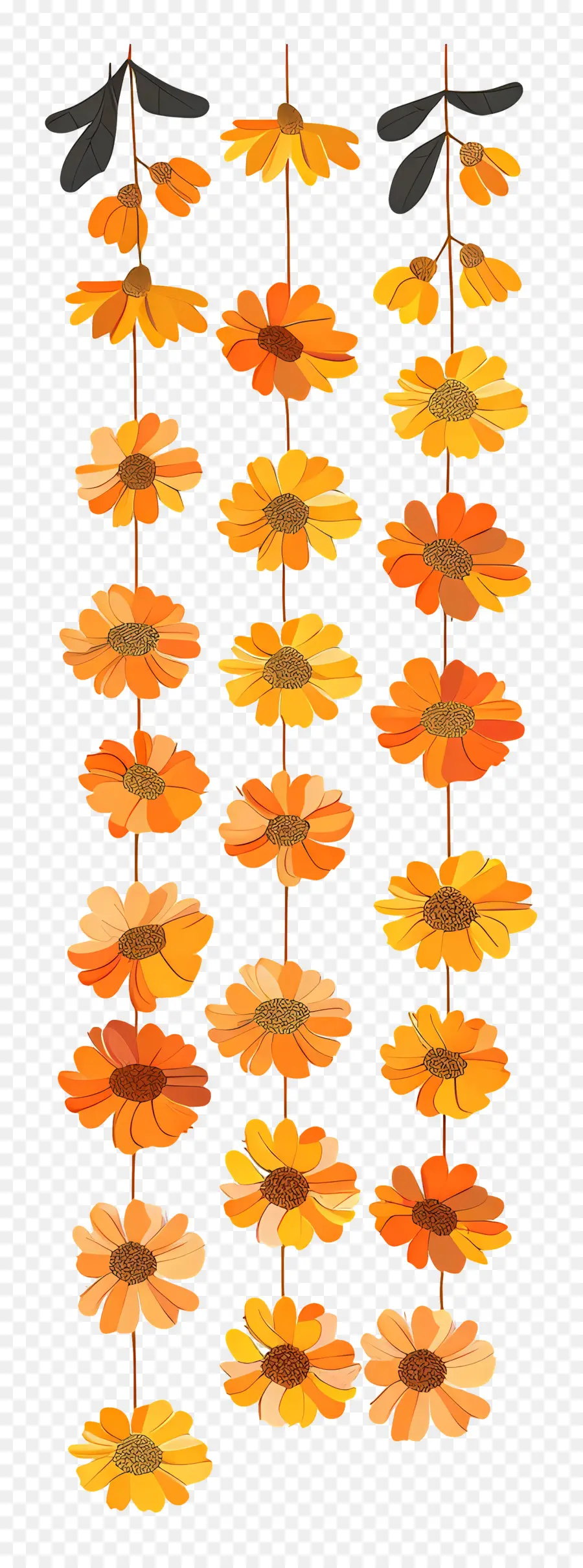 Pernikahan Marigold Garland，Dekorasi Bunga PNG