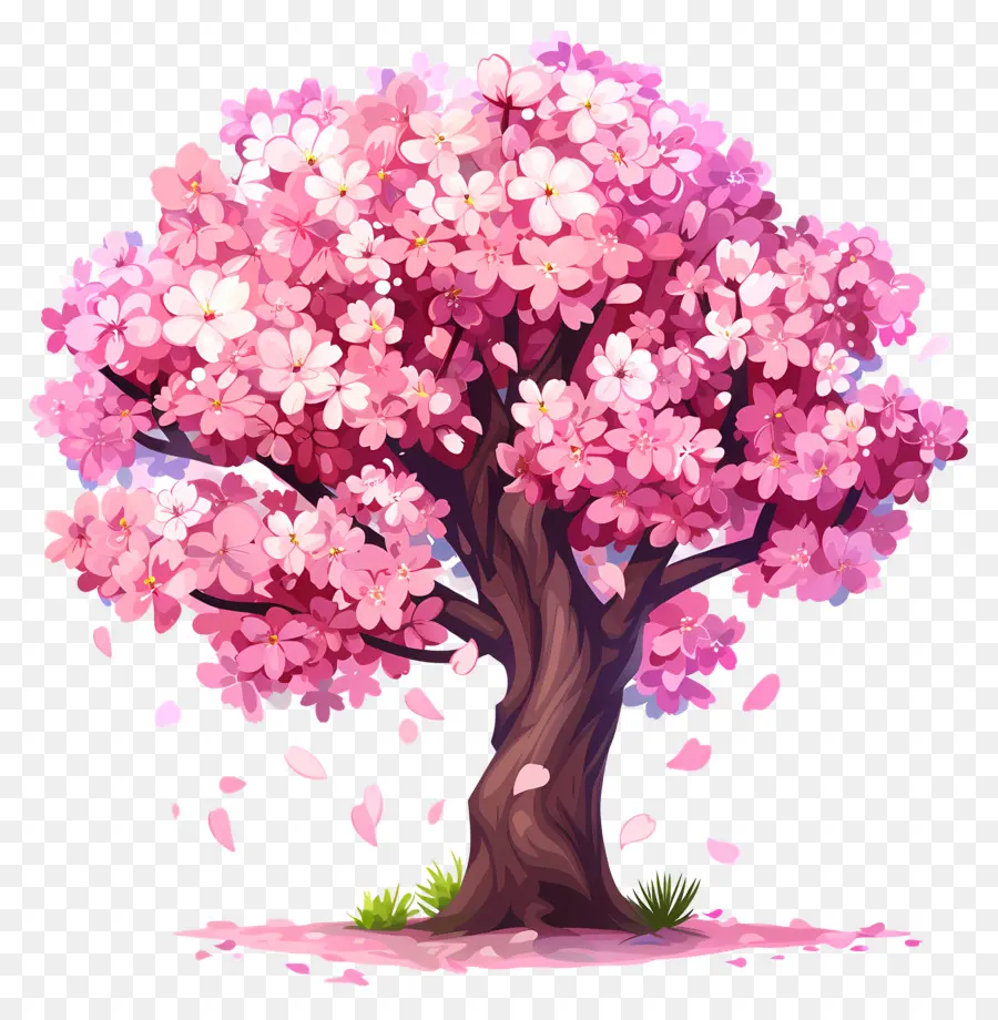 Pohon Bunga Sakura，Pohon Merah Muda PNG