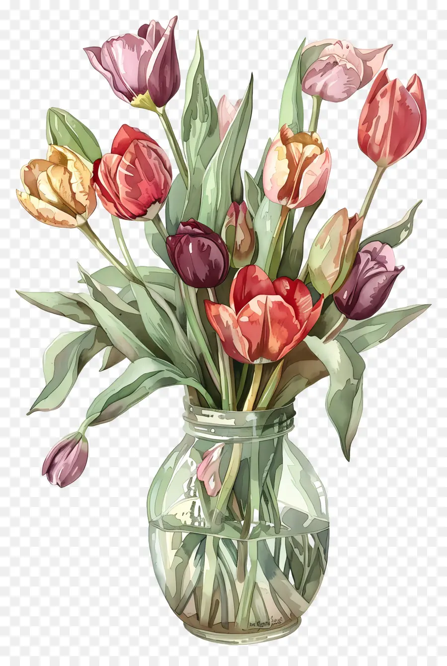 Tulip Dalam Vas，Tulip PNG