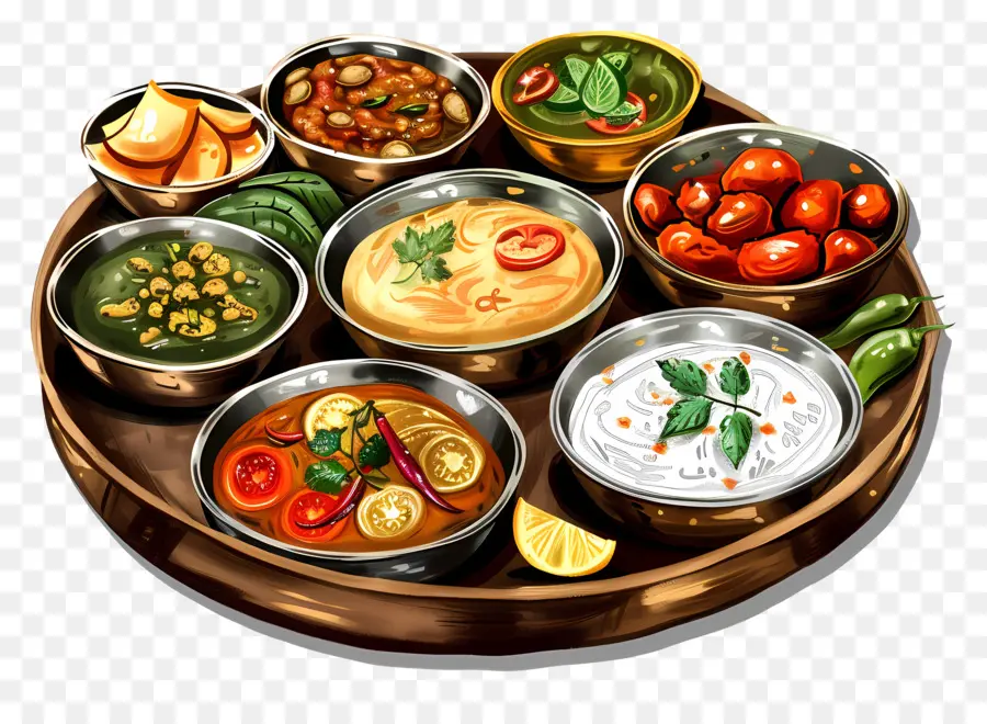 Thali India，Piring Makanan PNG