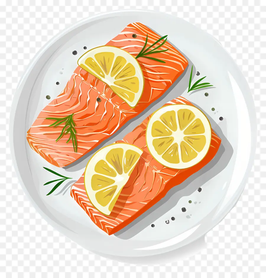 Salmon Yang Dimasak，Ikan Salmon PNG