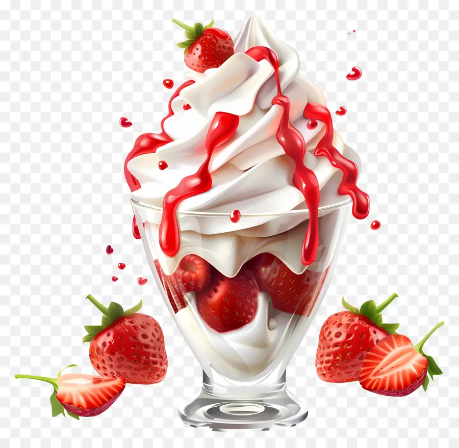 Stroberi Sundae，Sundae PNG