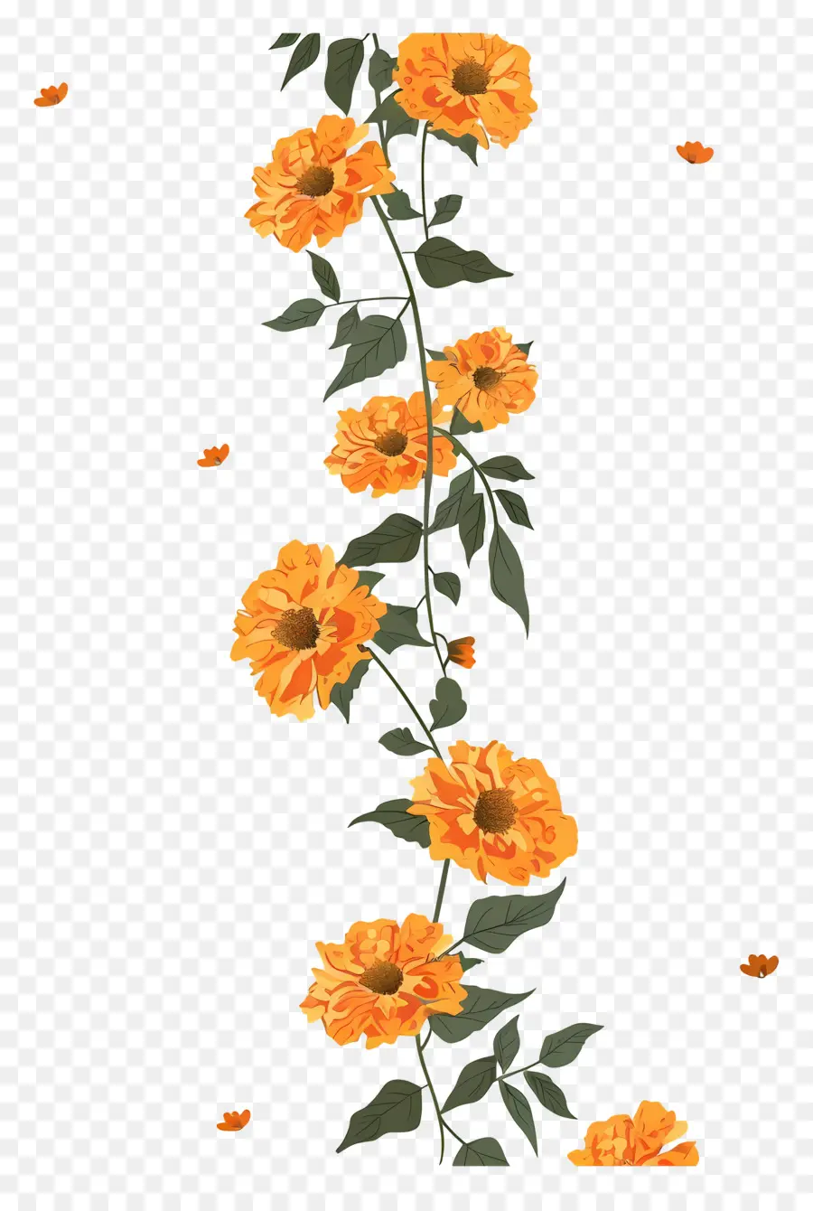 Pernikahan Marigold Garland，Bunga Oranye PNG