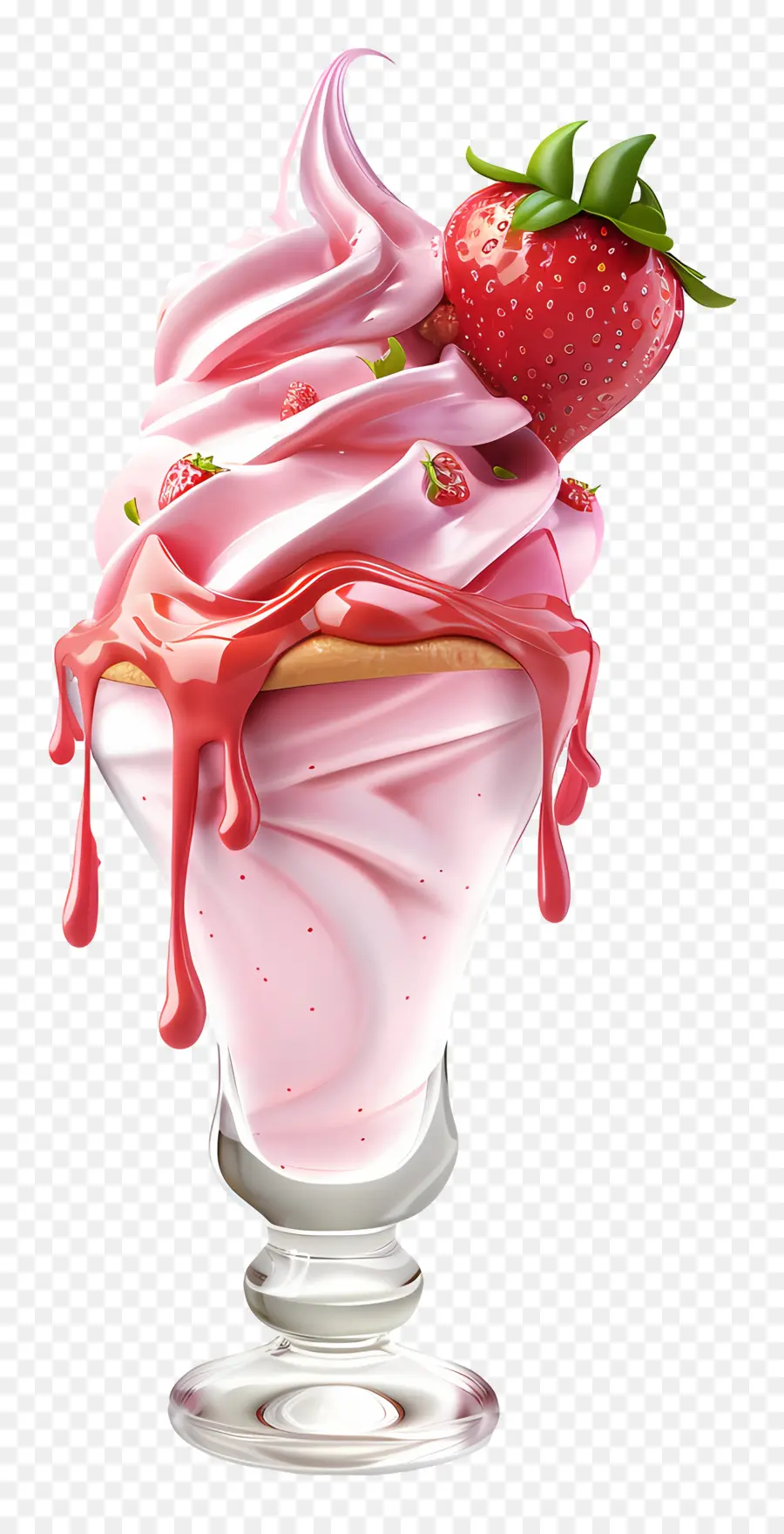 Stroberi Sundae，Sundae PNG