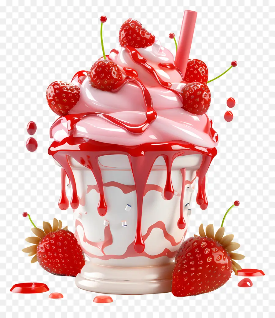 Stroberi Sundae，Sundae PNG