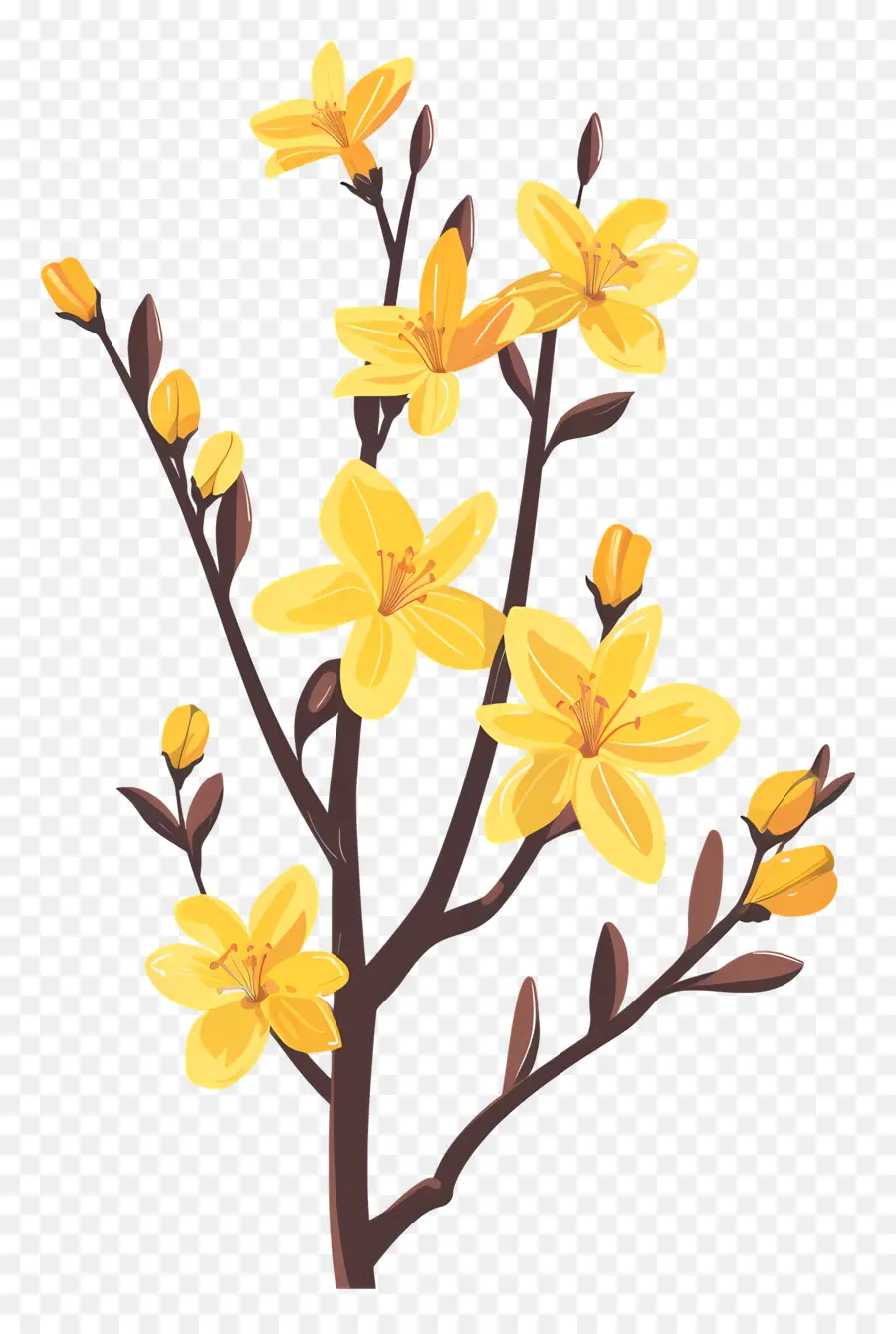 Forsythia，Pohon Berbunga PNG