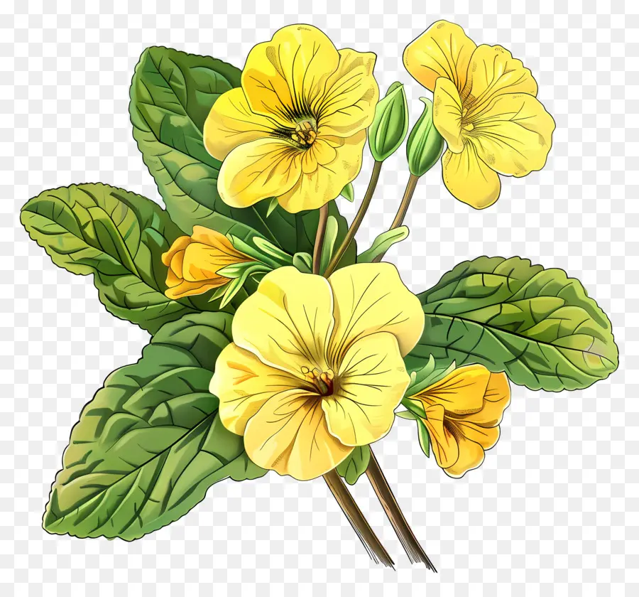 Primrose，Bunga Kuning PNG