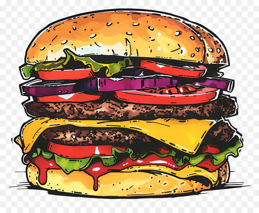 Burger Keju Ganda，Hamburger PNG