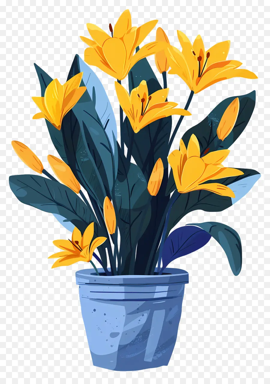 Bunga Kuning，Kuning Lili PNG