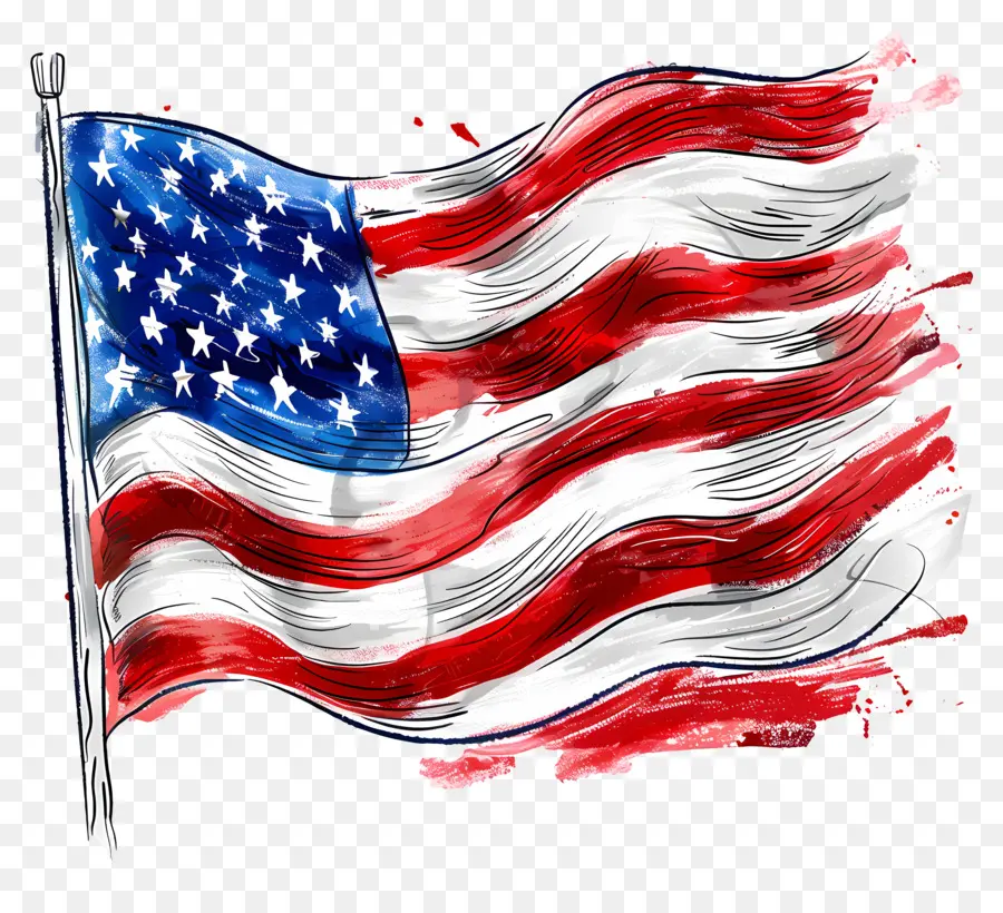 4 Juli，Bendera Amerika PNG