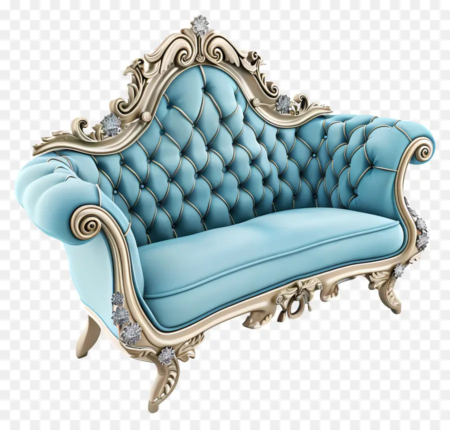 Sofa，Sofa Beludru Biru PNG