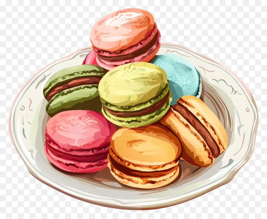 Macarons，Warna Warni PNG