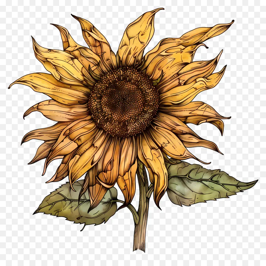Bunga Matahari，Kelopak Kuning PNG