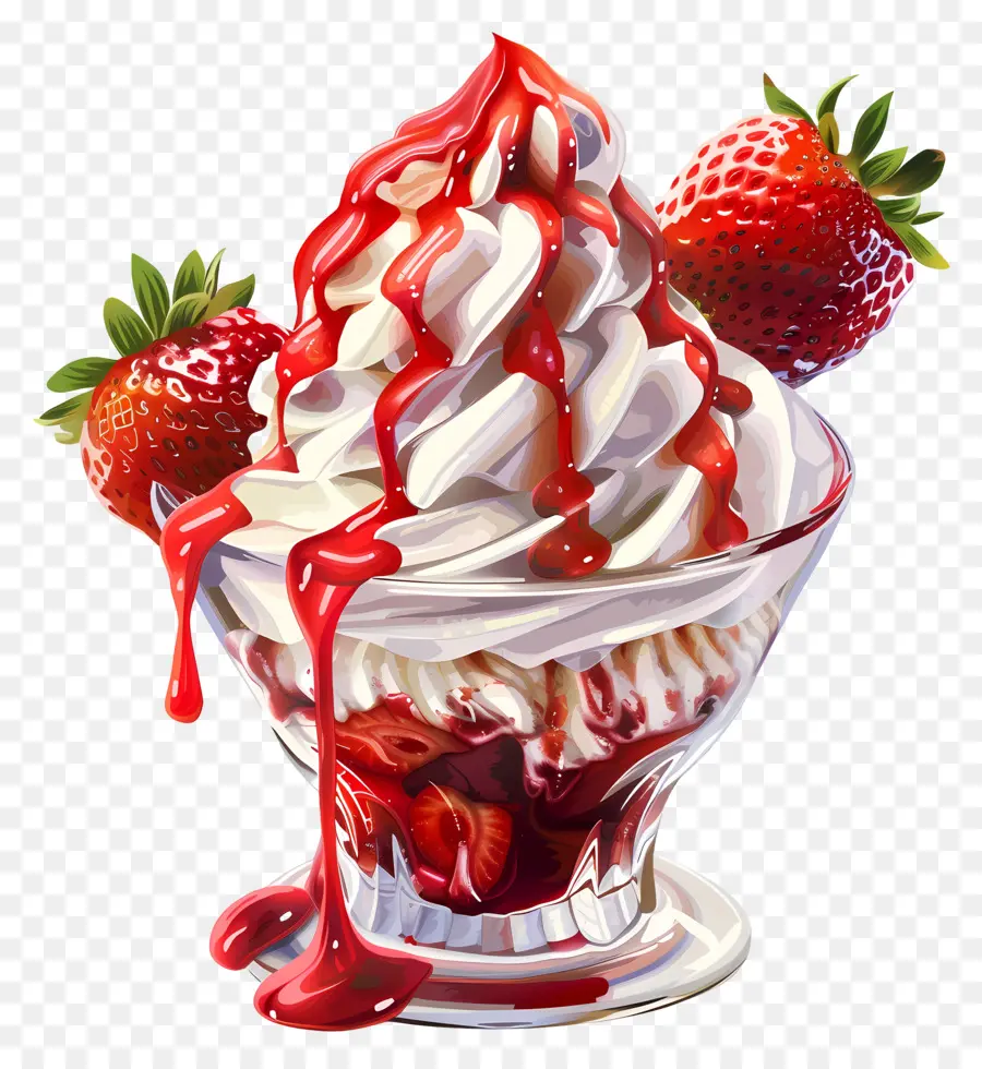 Stroberi Sundae，Sundae PNG