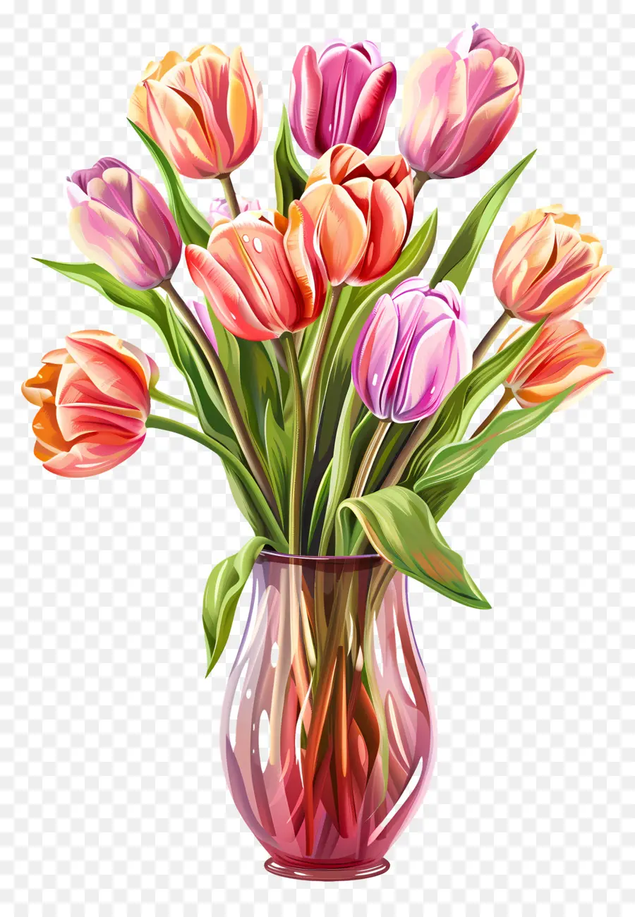 Tulip Dalam Vas，Tulip PNG